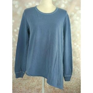 Wilt Blue Pullover Sweatshirt Asymmetrical Hem